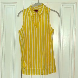 J. Crew Yellow Striped Sleeveless Blouse